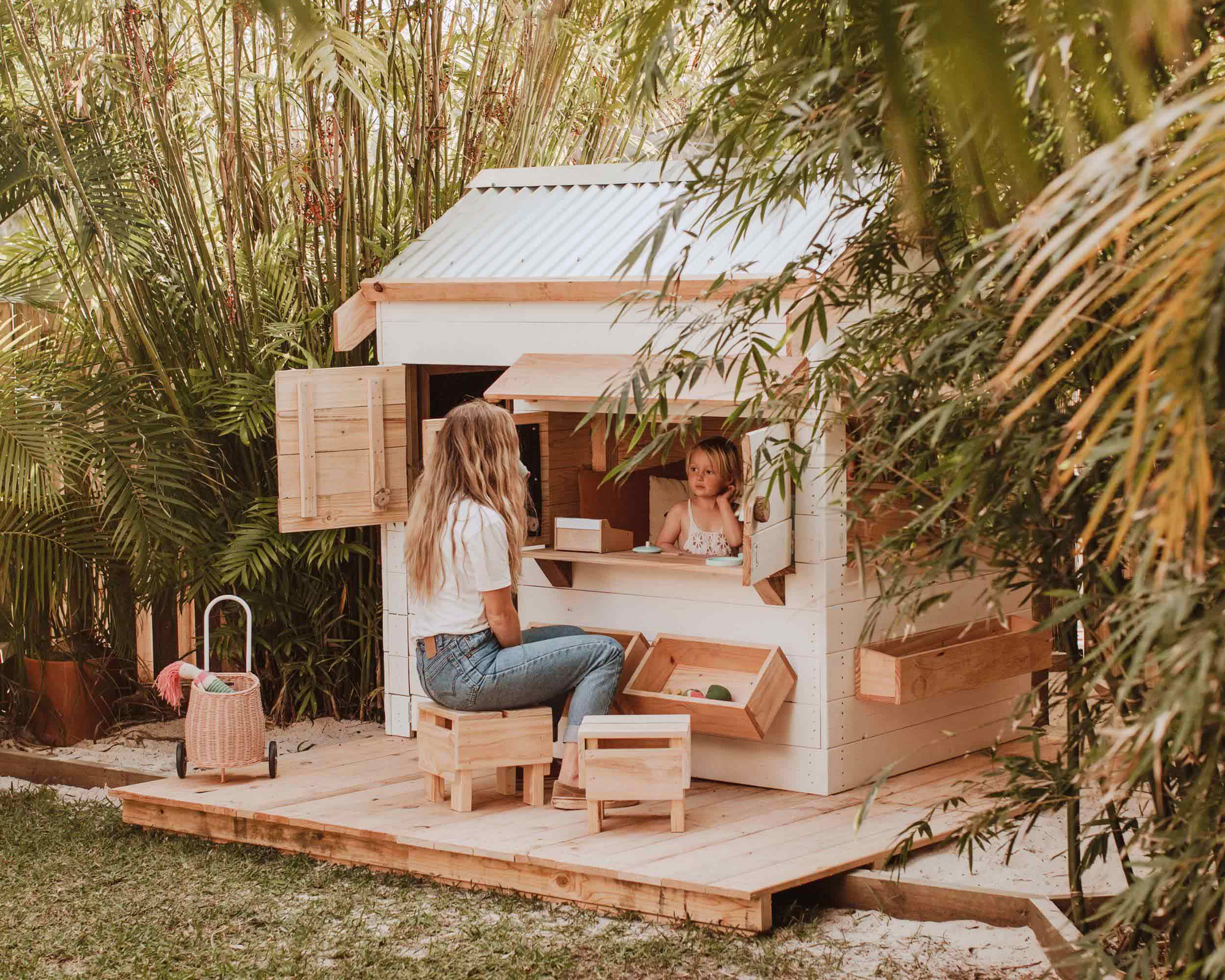 Wooden Cubby Houses Made in Australia for Family backyards and courtyards.