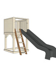 Standalone wooden platform 1200x1200 size with slide on the front