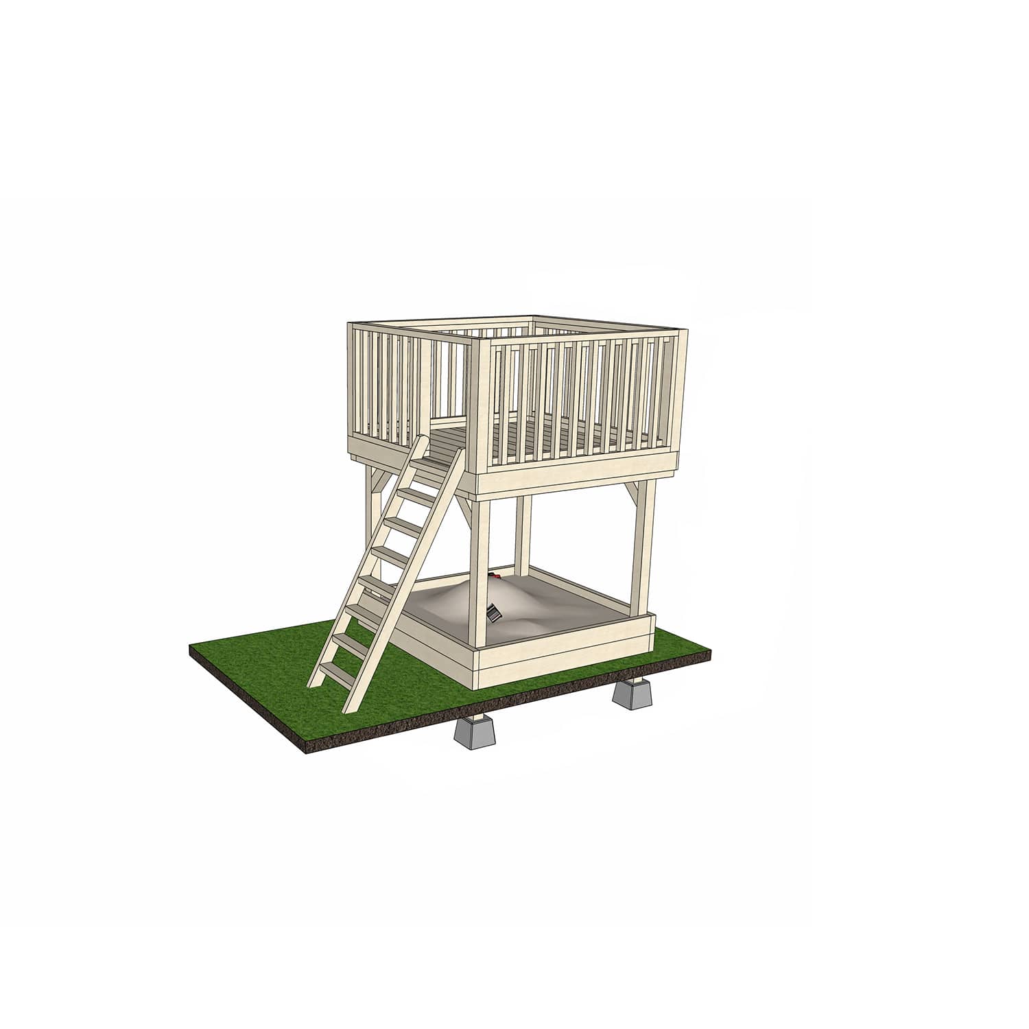 Raised platform 1800 x 1800mm size with sandpit