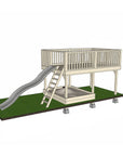 Raised platform 2400 x 3600mm size with slide and sandpit