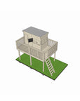 Pine and cypress timber platform with midi rectangle treehouse and handrail