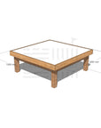 Timber multipurpose arts and craft table 1200 x 1200mm and 450mm height with dimensions
