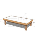 Timber multipurpose arts and craft table 1800 x 900mm and 450mm height with dimensions