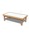 Timber multipurpose arts and craft table 1800 x 900mm and 550mm height with dimensions
