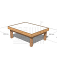 Timber multipurpose arts and craft table 900 x 1200mm and 450mm height with dimensions