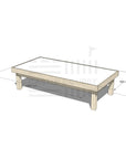Pine wooden multipurpose arts and craft table 1800 x 900mm and 450mm height with dimensions