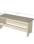 Pine large size carpenter stool w dimensions