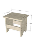 Pine standard size carpenter stool w dimensions