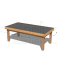 Timber multipurpose chalkboard drawing table 1800 x 900mm and 650mm height with dimensions