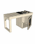 Cubby House 1200mm Internal Timber Kitchen and Oven