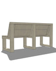 Rear view of a pine bench seat with back