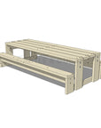 CAD image of timber outdoor table for educational settings