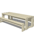 CAD image of timber outdoor table for educational settings