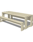 CAD image of timber outdoor table for educational settings
