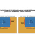 Layout diagram for large rectangle wraparound verandah