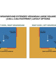 Layout diagram for large square wraparound verandah