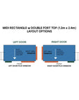 Layout diagram of midi rectangle cubby with double fort top