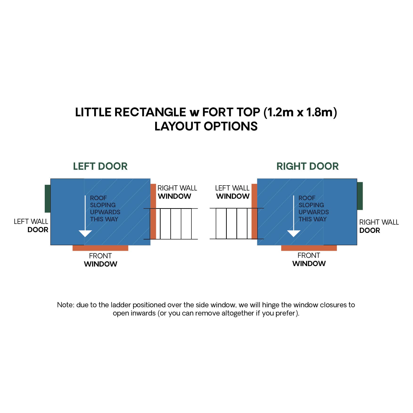 Layout diagram of little rectangle cubby with fort top