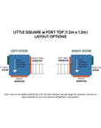 Layout diagram of little square cubby with fort top
