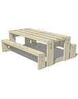 CAD image of timber outdoor table for educational settings
