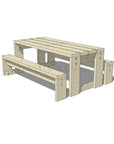 CAD image of timber outdoor table for educational settings