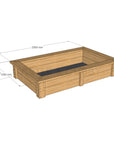 Dimensioned Timber Raised Garden bed or Sandpit Kit CAD Image - 1450mm x 2350mm - 425mm high in oiled finish