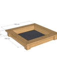 Dimensioned Timber Raised Garden bed or Sandpit Kit CAD Image - 1450mm x 1450mm - 235mm high in oiled finish