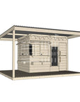 Pine timber extended height cubby house with wraparound verandah and deck for family gardens large rectangle size with accessories