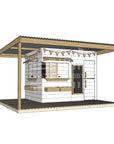 Painted timber extended height cubby house with wraparound verandah and deck for family gardens large rectangle size with accessories