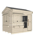 Pitched roof raw wooden extended height cubby house residential and family homes large rectangle accessories