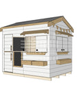 Pitched roof painted pine timber extended height cubby house residential and family homes large rectangle accessories