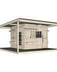 Pine timber extended height cubby house with wraparound verandah and deck for family gardens large square size with accessories
