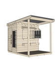 Raw wooden extended height house with front porch for residential and family homes little rectangle size with accessories