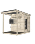 Pine timber extended height house with front verandah and deck for family gardens little rectangle size with accessories