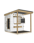 Painted wooden extended height house with front porch for residential and family homes little rectangle size with accessories