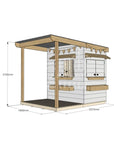 Painted pine extended height house with front verandah for residential backyards little rectangle size with dimensions