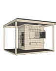 Raw wooden extended height house with wraparound porch for residential and family homes little rectangle size with accessories