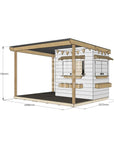 Painted pine extended height house with wraparound verandah for residential backyards little rectangle size with dimensions