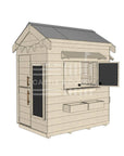Pitched roof extra height raw wooden cubby house residential and family homes little rectangle accessories