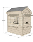 Pitched roof extra height raw wooden cubby house residential and family homes little rectangle dimensions