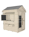 Pitched roof extra height raw wooden cubby house residential and family homes little rectangle accessories
