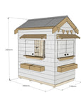 Pitched roof extra height painted wooden cubby house residential and family homes little rectangle dimensions