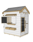 Pitched roof extra height painted wooden cubby house residential and family homes little rectangle accessories