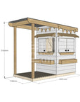 Painted pine extended height house with front verandah for residential backyards little square size with dimensions