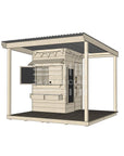 Pine timber extended height house with wraparound verandah and deck for family gardens little square size with accessories
