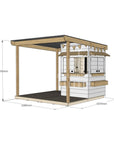Painted pine extended height house with wraparound verandah for residential backyards little square size with dimensions