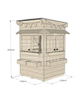 Flat roof raw extended height wooden cubby house residential little square with dimensions
