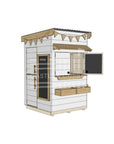 Flat roof painted extended height wooden cubby house family backyard little square size with accessories