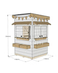 Flat roof painted extended height wooden cubby house residential little square with dimensions