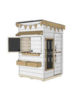 Flat roof extended height painted pine timber cubby house domestic little square size with accessories